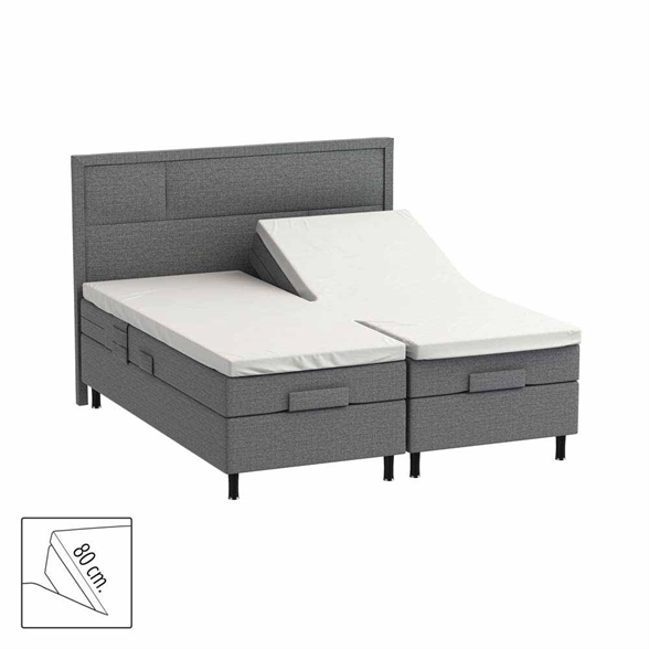 Splitlagen - 80 cm H lagen - 180x210 cm - Bomuldssatin - Soft finish - Hvid - ProSleep