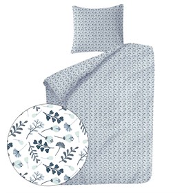Oscar Blå Blomst - Økologisk sengetøj - 70x100 cm