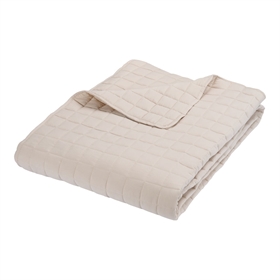 Ensfarvet sengetæppe - 200x260cm - Gunhild - Beige