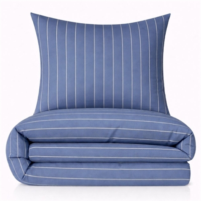 Sengetøj 140x200 cm - bomuldssatin - Sandvig - blå - Luna Denmark