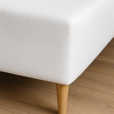 Boxlagen 200x200 cm - bomuldssatin - Soft feel - hvid - Luna Denmark