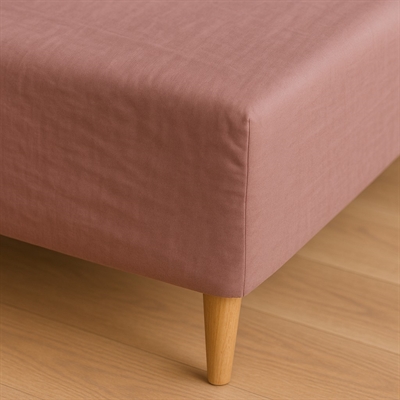 Boxlagen 180x200 cm - bomuldssatin - Soft feel - rosa - Luna Denmark