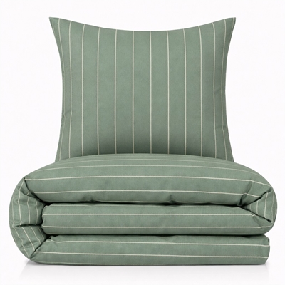 Sengetøj 140x200 cm - bomuldssatin - Sandvig - grøn - Luna Denmark