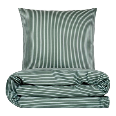 Sengetøj 200x200 cm - bomuldssatin - Blokhus - mørk grøn - Luna Denmark