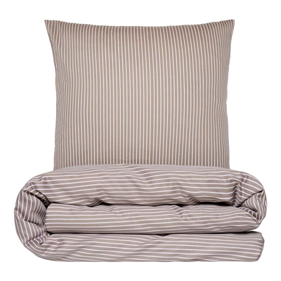 Sengetøj 200x200 cm - bomuldssatin - Blokhus - taupe - Luna Denmark