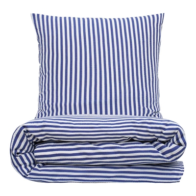 Sengetøj 140x200 cm - bæk og bølge - Stripe - Blå - Luna Denmark