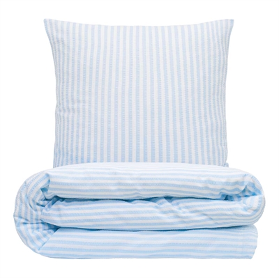 Sengetøj 140x200 cm - bæk og bølge - Stripe - Lys blå - Luna Denmark
