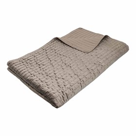 Sengetæppe velour 150x260 cm taupe