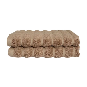 Bambus gæstehåndklæder - Zero Twist - Lys brun - Pakke med 2 dele