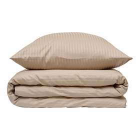 Smal Stribet Mokka- Bomuldssatin - ProSleep
