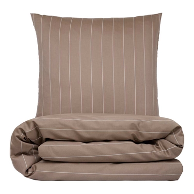 Sengetøj 140x220 cm - bomuldssatin - Sandvig - Taupe - Luna Denmark