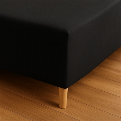 Stræklagen 80x200 - premium jersey - Bio Polish Cotton - sort - Luna Denmark