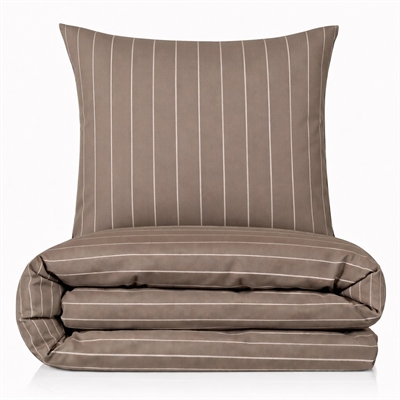 Sengetøj 240x220 cm - bomuldssatin - Sandvig - Taupe - Luna Denmark